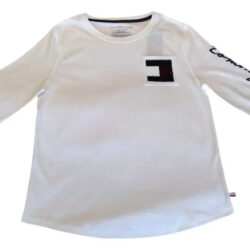 Playera Tommy Hilfiger Para Niñas Mod.tgfea12s 100 Blanco Liso 12/14 Lisa