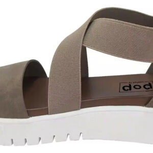 Sandalias Para Mujer Pop Luxury Slip On Correas Y Cremallera Arena Oscura 3.5 Mx