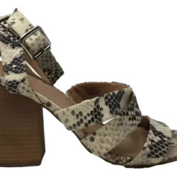 Zapatillas De Mujer Ana Nadia Snake Sandalias De Tacón Gris 7 Mx