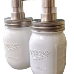 2 Jaboneras De Cristal Retro Marca Mason Craft & More Color Blanco
