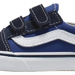 Tenis Vans Original Old Skool V Core Para Niños Unisex Azul Marino Lisa 17.5 Mx