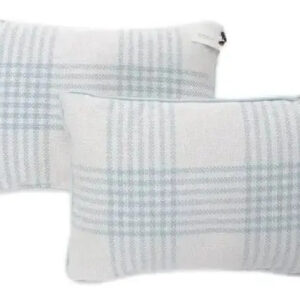 Par De Cojines Hearth & Hand Blanco Con Azul (35.5cm X 50cm) Blanco Con Rayas Azules