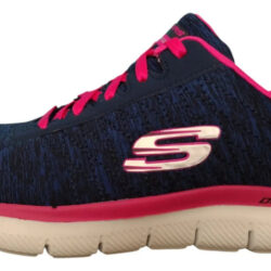 Tenis Skechers Originales Flex Appeal 2.0 12753/nvpk Mujer Azul Con Rosa Lisa 6,0 Mx