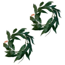 2 Guirnaldas Artificiales De Hojas De Laurel De 1.2m C/u