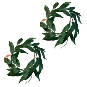 2 Guirnaldas Artificiales De Hojas De Laurel De 1.2m C/u