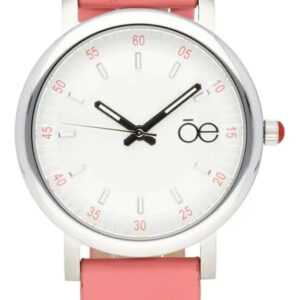 Reloj Cloe Acero Correa De Piel Rosa Mod. Relo115rosaun Rosa