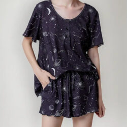 Pijama De Verano Marca Yanjue Talla 2xl Negro 2xg