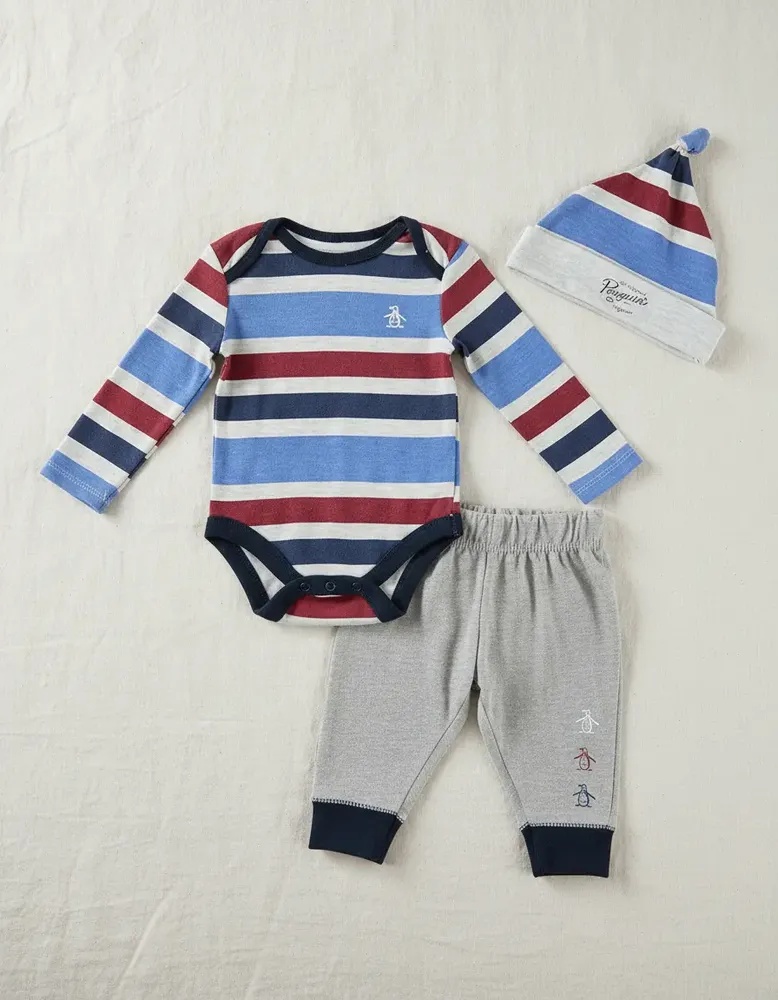 Mameluco Set 3 Piezas Original Penguin Modelo Multi Opb146st