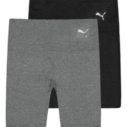 2 Pack Short Deportivos Biker Marca Puma Color Negro Y Gris