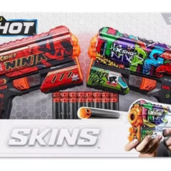Pistolas X-shot Modelos Ninja & Graffiti Marca Zuru 16 Balas Rojo Y Colores