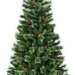 Árbol De Navidad Artificial Costway De 7 Pies, Verde, Con Bisagras