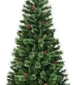Árbol De Navidad Artificial Costway De 7 Pies, Verde, Con Bisagras