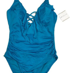 Traje De Baño Liz Claiborne 1 Pieza Azul Turquesa Talla 24w Azul/turquesa 24w