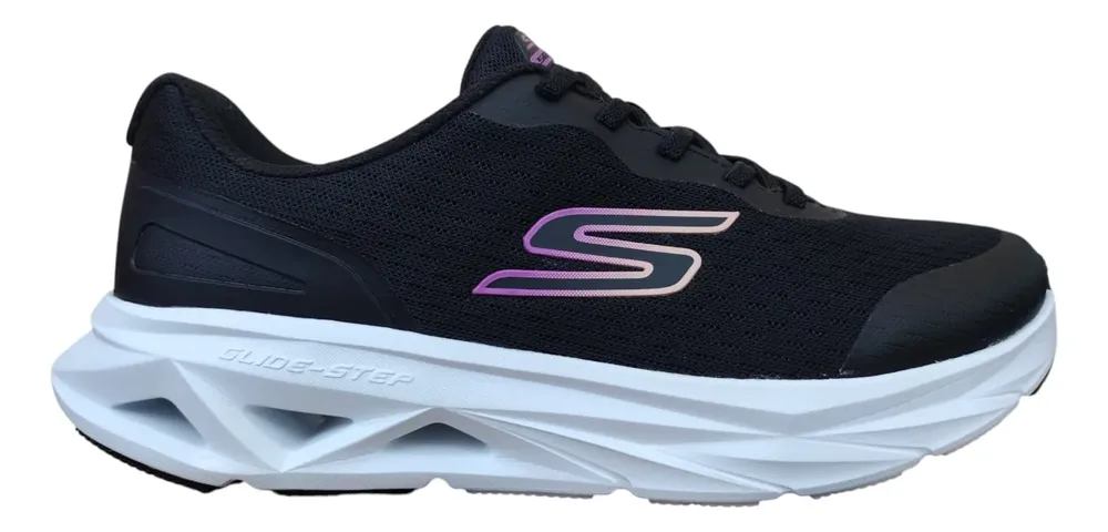 Tenis Skechers Glide Step Dama Mod.129826/bkw Vortex-avalin Black Lisa 26.5