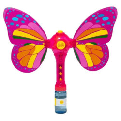 Varita De Burbujas Mariposa Rosa Con Luz Marca Sun Squad Rosa / Multicolor
