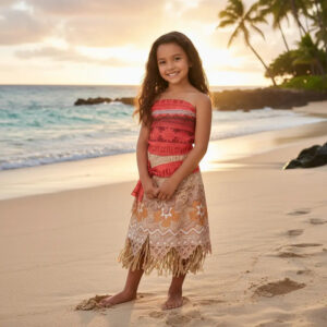 Disfraz De Moana Disney Princesa  Marca Jakks Pacific Coral 4-6x