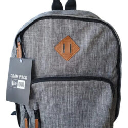 Mochila New Era Modelo Cram Pack Simple Gray Color Gris Oscuro Diseño De La Tela Lisa Liso