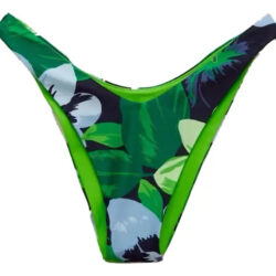 Bikini Aerie Corte Super Alto American Eagle Talla Xl Verde Limón / Tonos Negros Xl