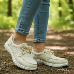 Tenis Skechers Dama Modelo Flex Radiant Leilani / 138376 Nat Crema Lisa 8,0 Mx
