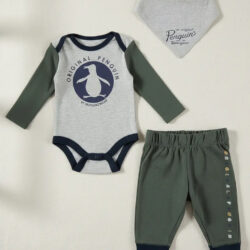 Mameluco Set 3 Piezas Original Penguin Opb149st Olive Multi
