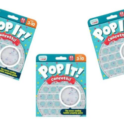 3 Pack Pop It Confetti Marca Chuckle & Roar Juego Antiestrés Blanco Con Confeti