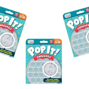 3 Pack Pop It Confetti Marca Chuckle & Roar Juego Antiestrés Blanco Con Confeti