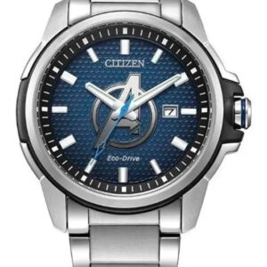 Reloj Citizen Eco-drive Marvel Capitan America Aw1651-52w Plateado Azul