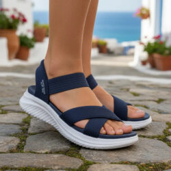 Sandalia Huarache Skechers Dama Mod.never Better 119975/nvy Blue Liso 26 Mx