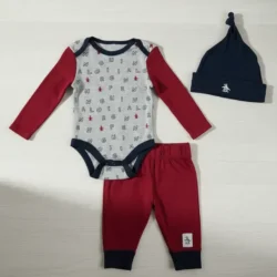 Mameluco Set 3 Piezas Original Penguin Mod. Maroon Mul