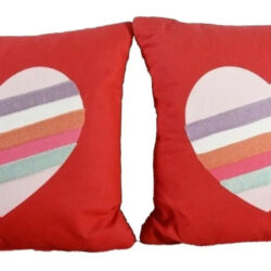 2 Cojines De Corazón San Valentín Marca Spritz 40cm X 40cm Rojo