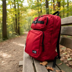 Mochila Original New Era Modelo Slim Pack Mlb Simple Red Rojo Liso