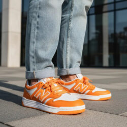 Tenis New Balance 480 Naranja Fosforescente Y Blanco Naranja Fosforescente Lisa 24 Mx