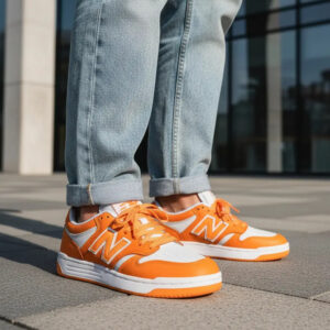 Tenis New Balance 480 Naranja Fosforescente Y Blanco Naranja Fosforescente Lisa 24 Mx