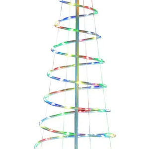 Árbol Navidad Espiral1.8mts 135 Led 10modos Costway Cm24155 Blanco