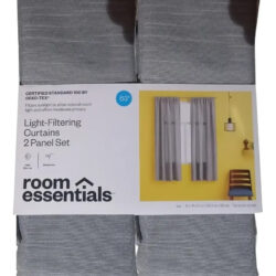 Cortina Doble Panel Poliéster  Filtrado De Luz 160 X 106.6cm Gris