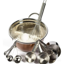 Set Bowl Mezclador De Cocina Con Utensilios Para Medir Acero Inox
