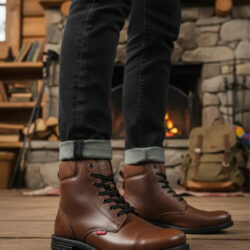 Botín Bota Levi's Caballero Mod.l2124683-tan Piel Cafe Intermedio Piel 27 Mx