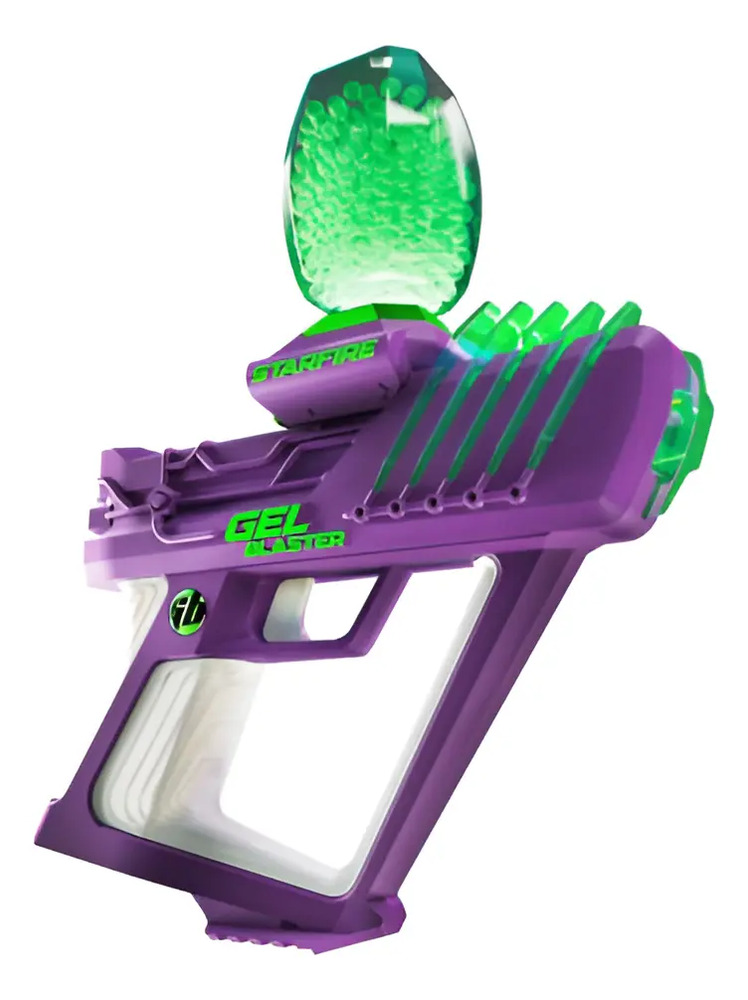 Pistola Eléctrica Hidrogel Gel Blaster Starfire Color Morado Con Blanco