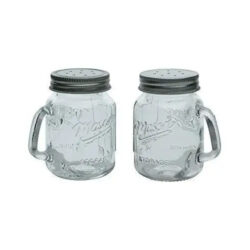 Set De Salero / Pimentero Vintage De Cristal Marca Mason  Cristal