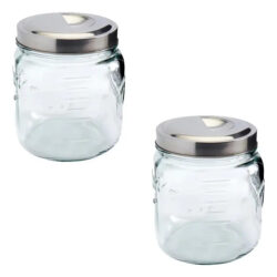 2 Vitroleros Contenedores De Vidrio Tapa Hermética 2.75lts Cristal