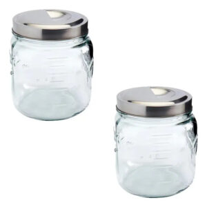 2 Vitroleros Contenedores De Vidrio Tapa Hermética 2.75lts Cristal