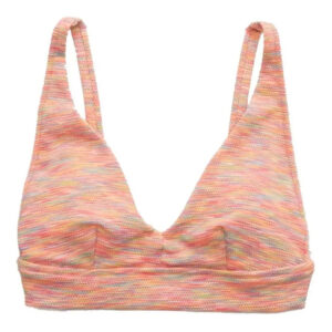 Bikini Top Aerie Space Dye Escote En V Talla Xxl Naranja Claro Space Dye Xxl