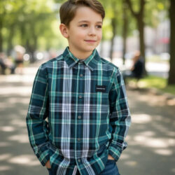 Camisa Original Calvin Klein Niños Mod. Ctffb02f-451 Verde