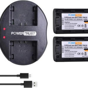 Batería 2 Piezas Con Cargador Usb Dual Para Sony Np-xx