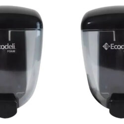 2 Dispensadores De Espuma De Jabón 900ml Jabonera Ecodeli Negro / Humo
