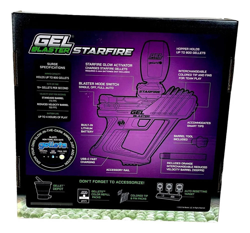 Pistola Eléctrica Hidrogel Gel Blaster Starfire Color Morado Con Blanco - Image 4