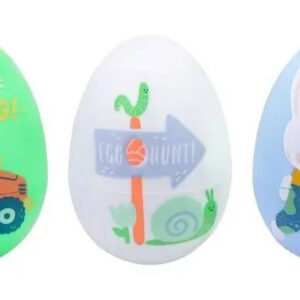 6 Huevos De Pascua De Plástico Blanco Verde Y Azul 11 X 7cms