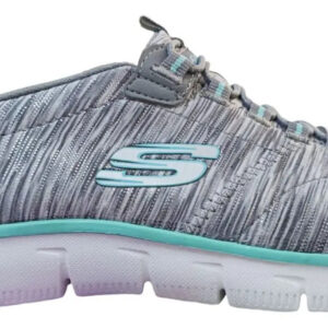 Tenis Skechers Originales Empire Game On 12414-gylb Gris/turquesa Geométrico 3.5 Mx