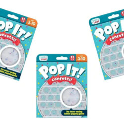 Pop It Confeti Chuckle & Roar Circular Antiestrés Silicona Blanco Blanco Con Confeti