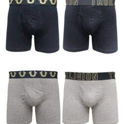 4 Pack Boxers True Religion Originales Mod:4mu335tr Negro Y Gris L